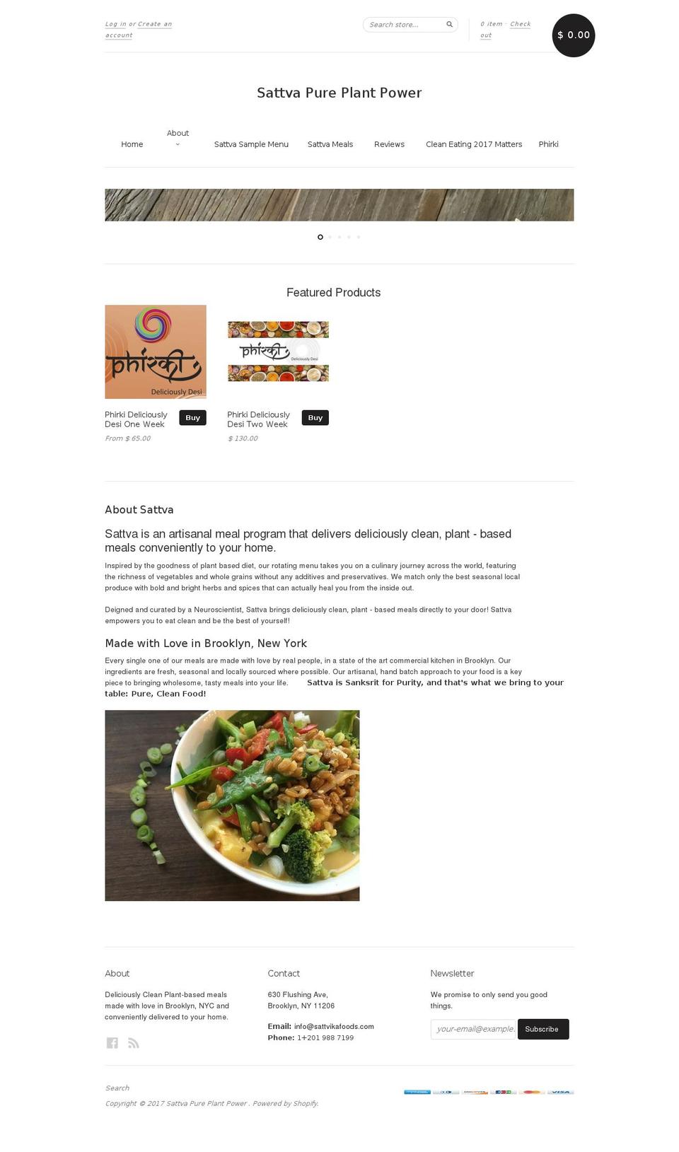 sattvikafoods.com shopify website screenshot
