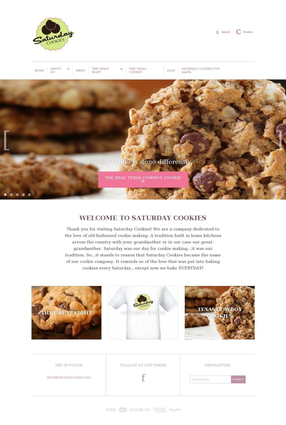saturdaycookies.com shopify website screenshot