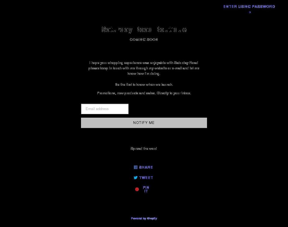 saturdayroad.net shopify website screenshot