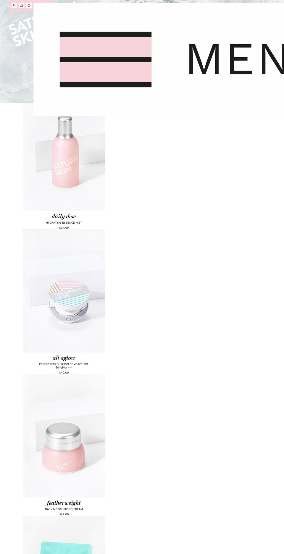 saturdayskin.com shopify website screenshot