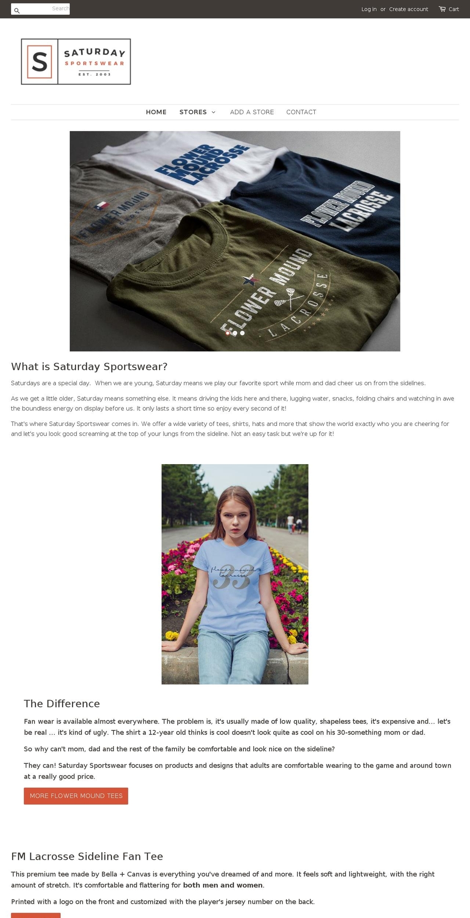 saturdaysportswear.com — Shopify storefront screenshot