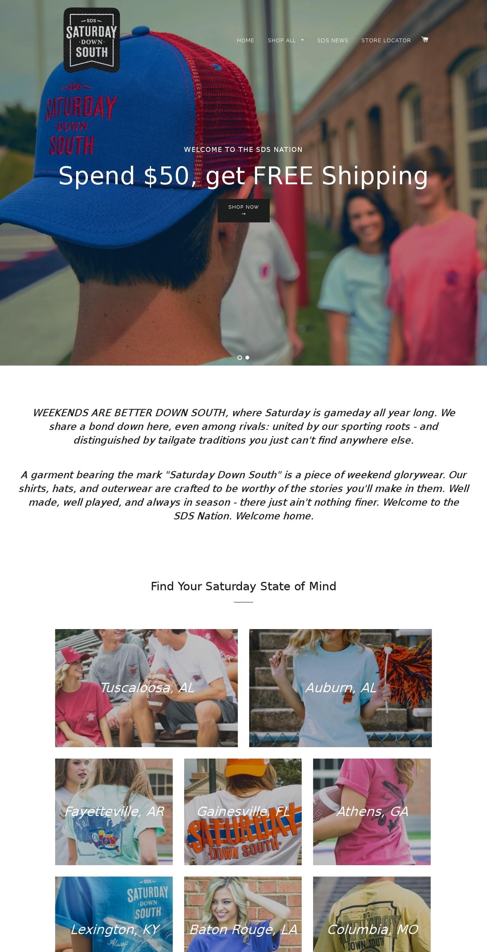 saturdaytailgate.com shopify website screenshot