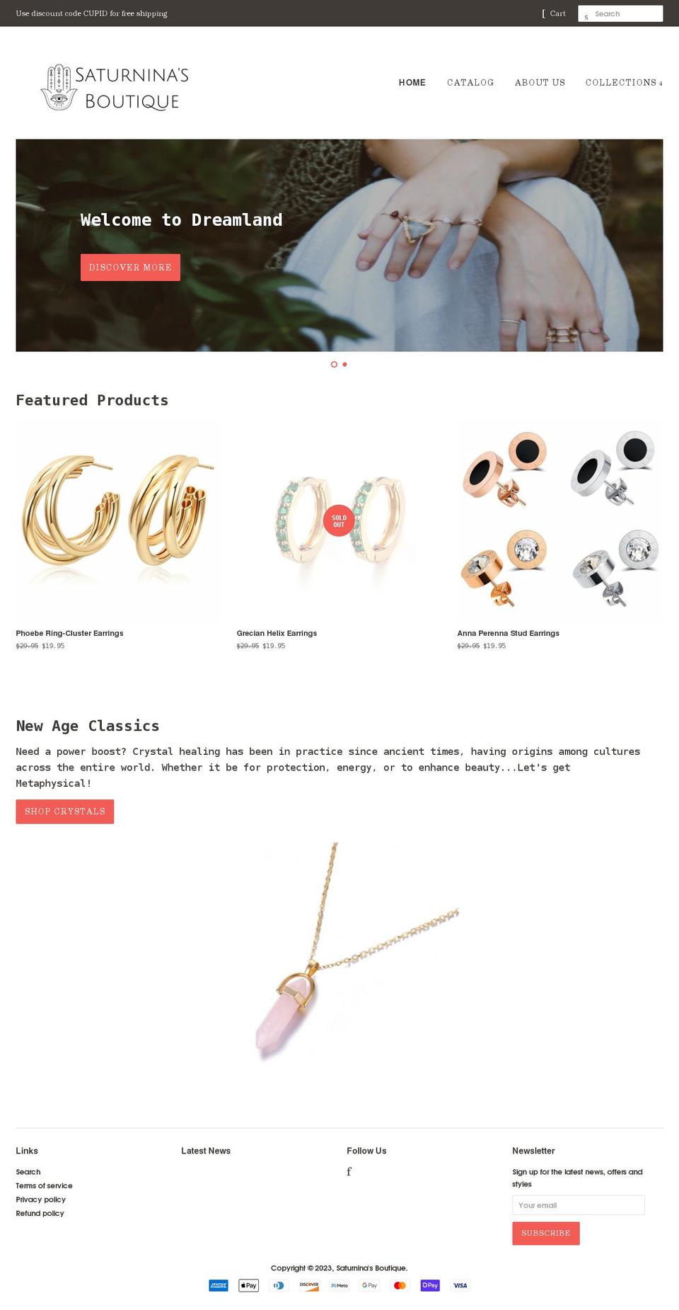 plan B Shopify theme site example saturninas.com