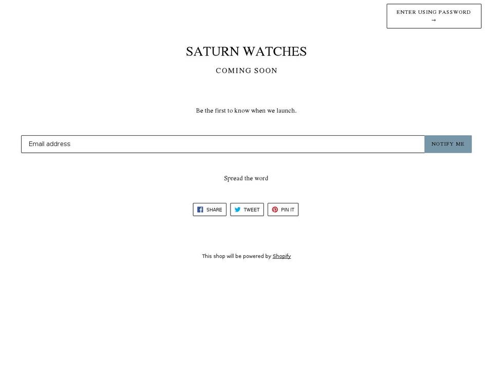 saturnwatches.com — Shopify storefront screenshot