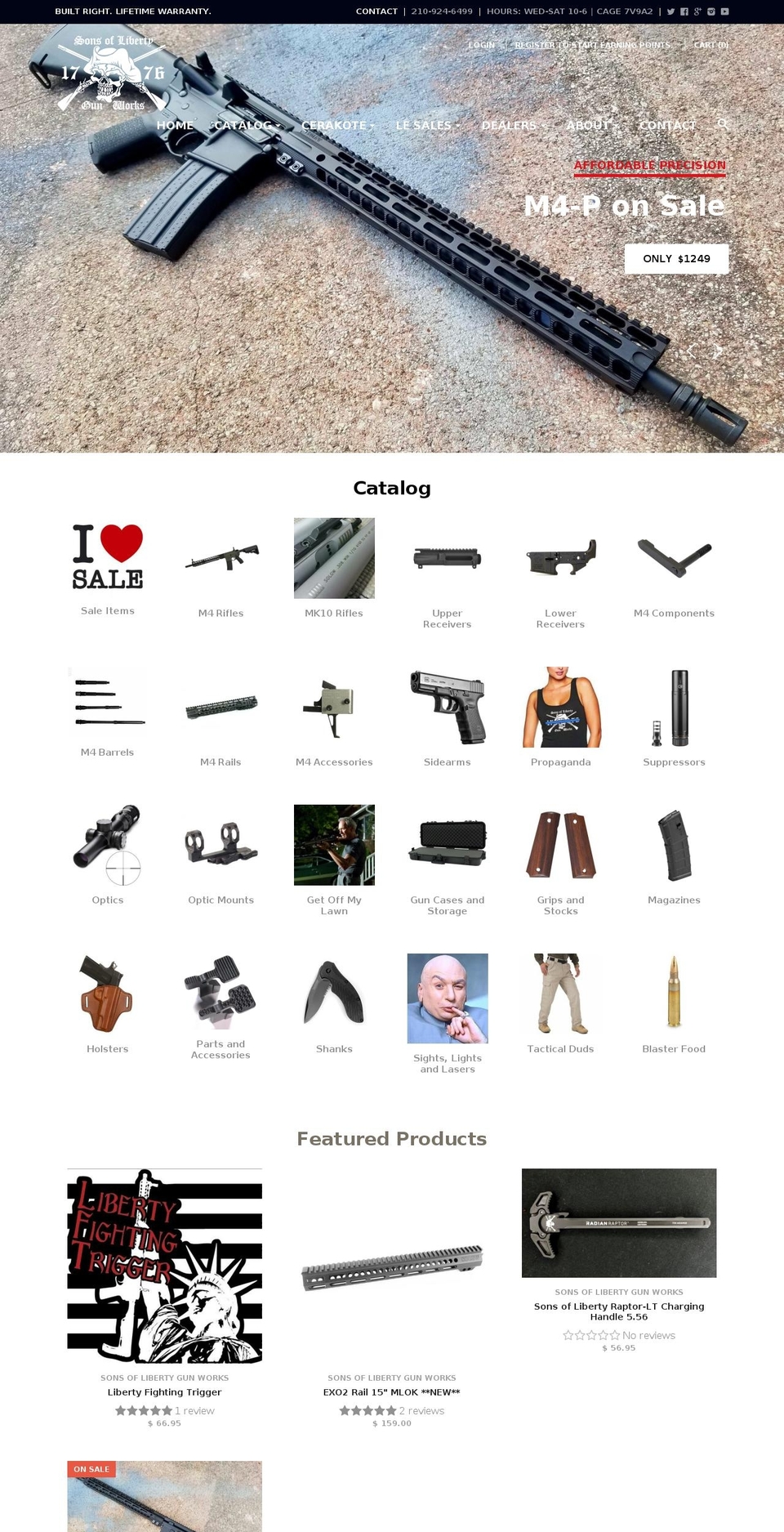 satxgunsmithing.com — Shopify storefront screenshot