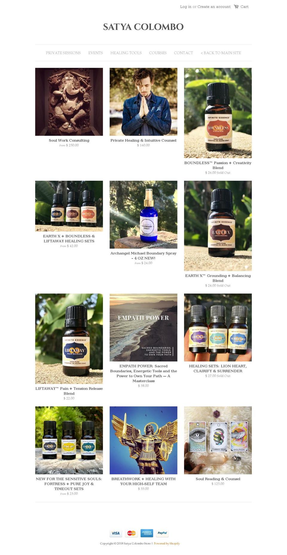 satyacolombostore.com — Shopify storefront screenshot