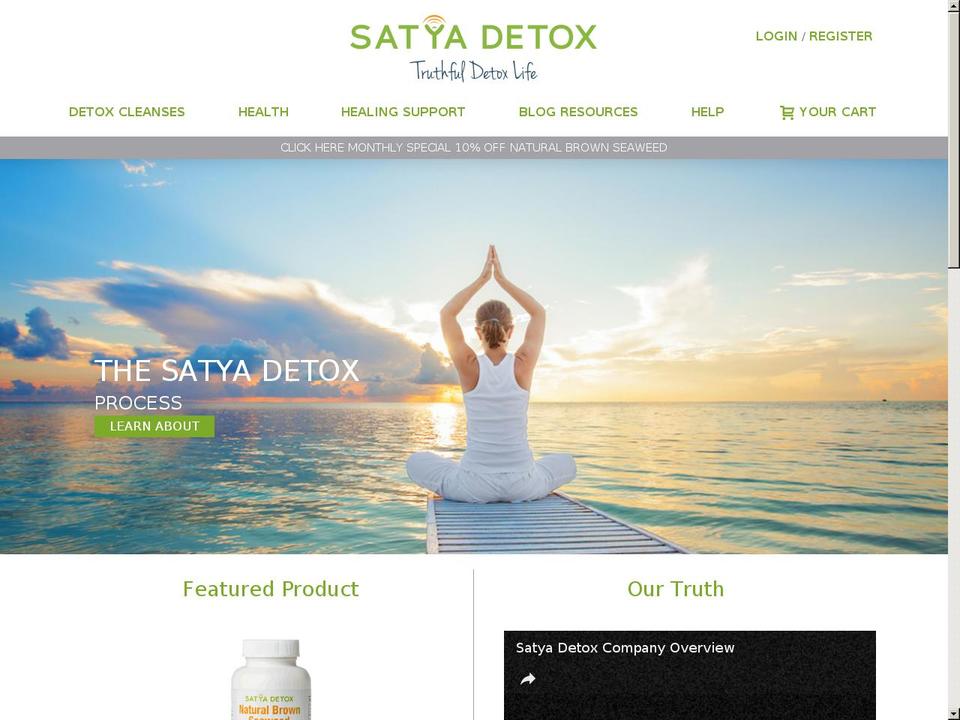 satyadetox.com shopify website screenshot