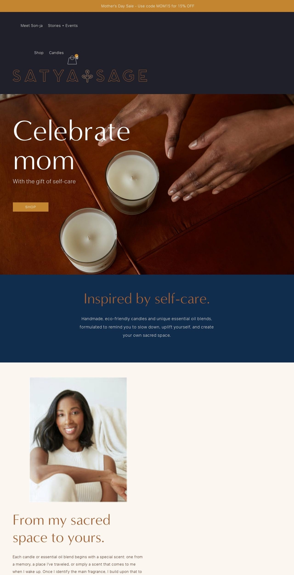 satyasage.com — Shopify storefront screenshot