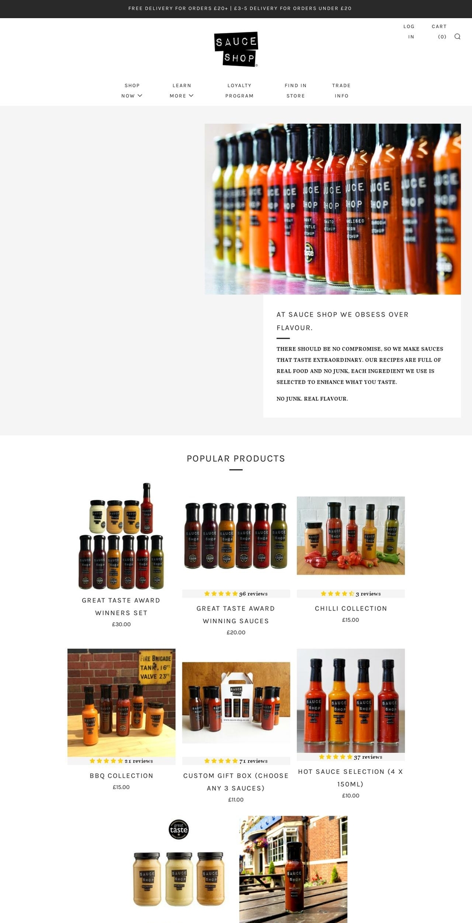 sauce-shop.co.uk shopify website screenshot