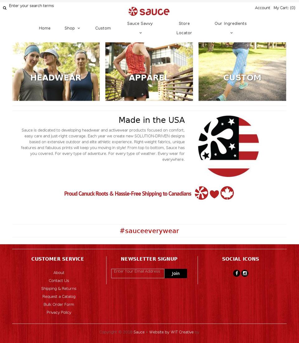 sauceclothing.com shopify website screenshot