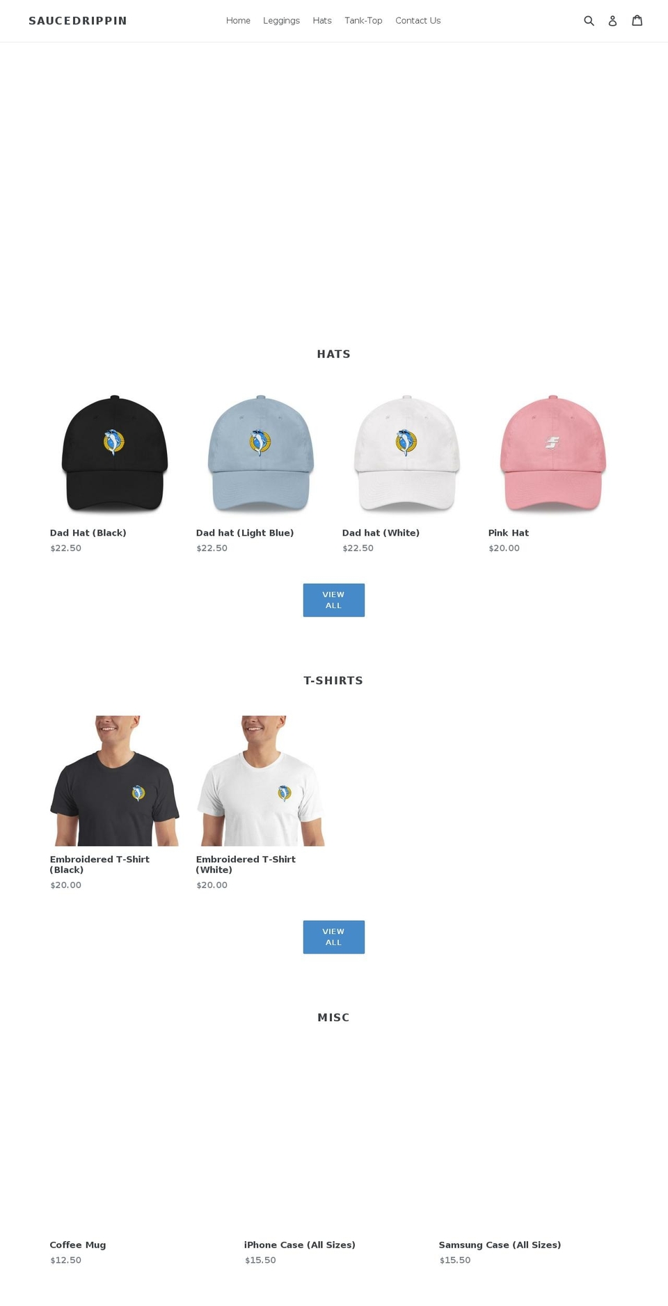 saucedrippin.com — Shopify storefront screenshot