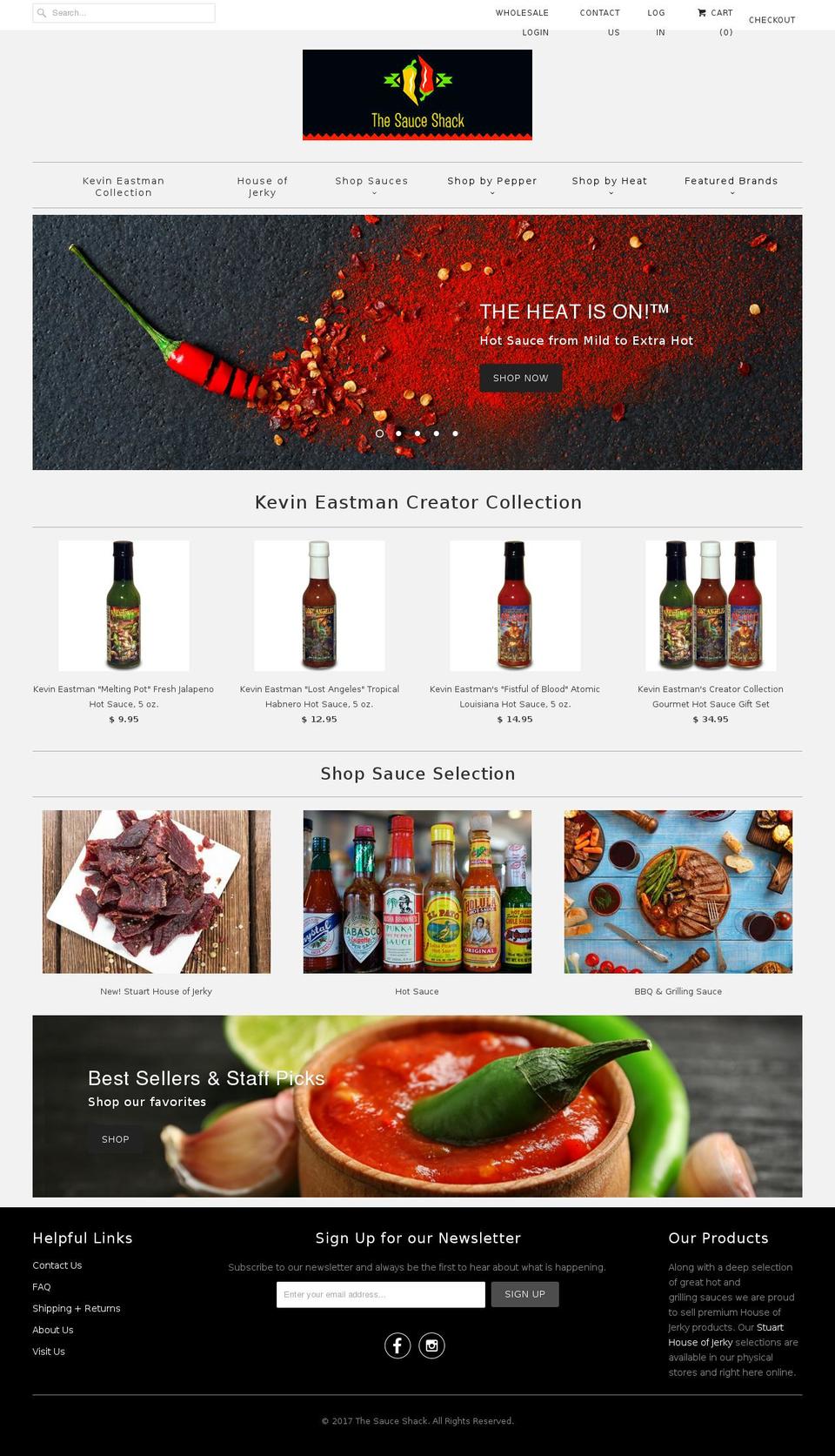 sauceshack.com shopify website screenshot