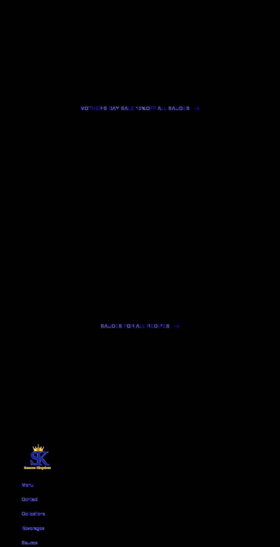 sauceskingdom.com shopify website screenshot