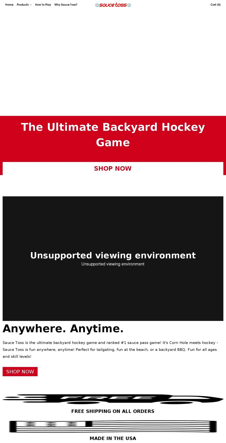 saucetoss.com shopify website screenshot