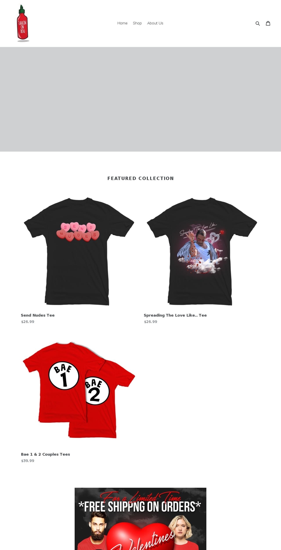 saucinonyou.com shopify website screenshot