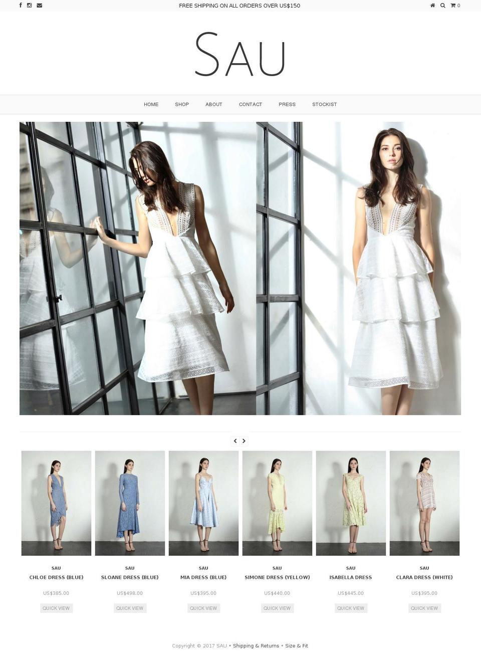 sauclothing.com shopify website screenshot