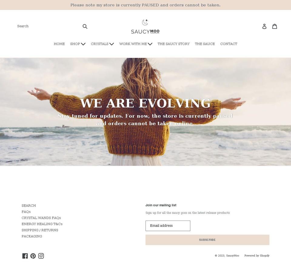 saucymoo.com.au shopify website screenshot
