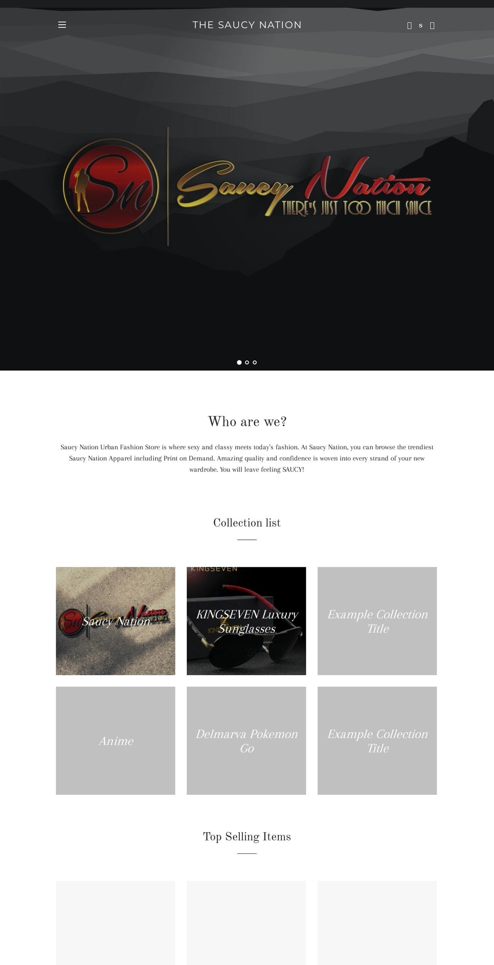 saucynation.com — Shopify storefront screenshot