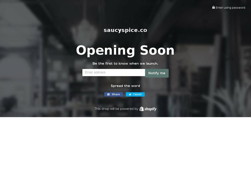 saucyspice.co shopify website screenshot