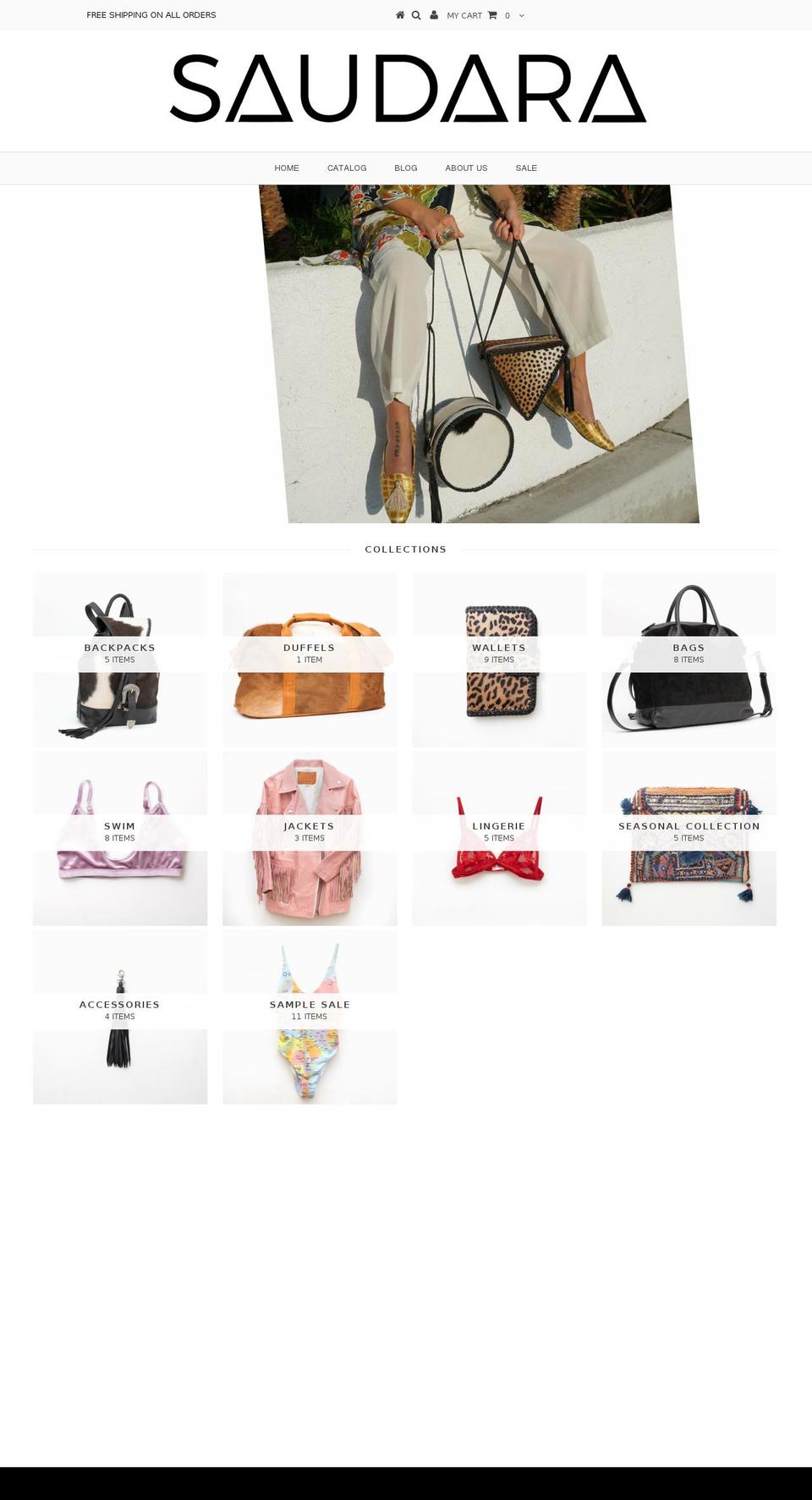 saudarathelabel.com — Shopify storefront screenshot