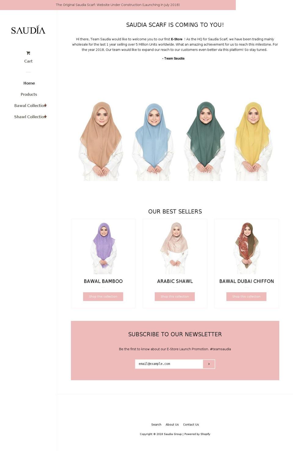 saudiascarf.com — Shopify storefront screenshot