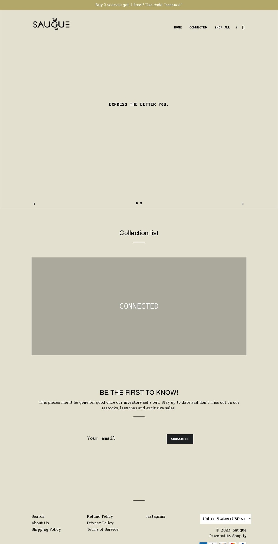 saugue.com shopify website screenshot