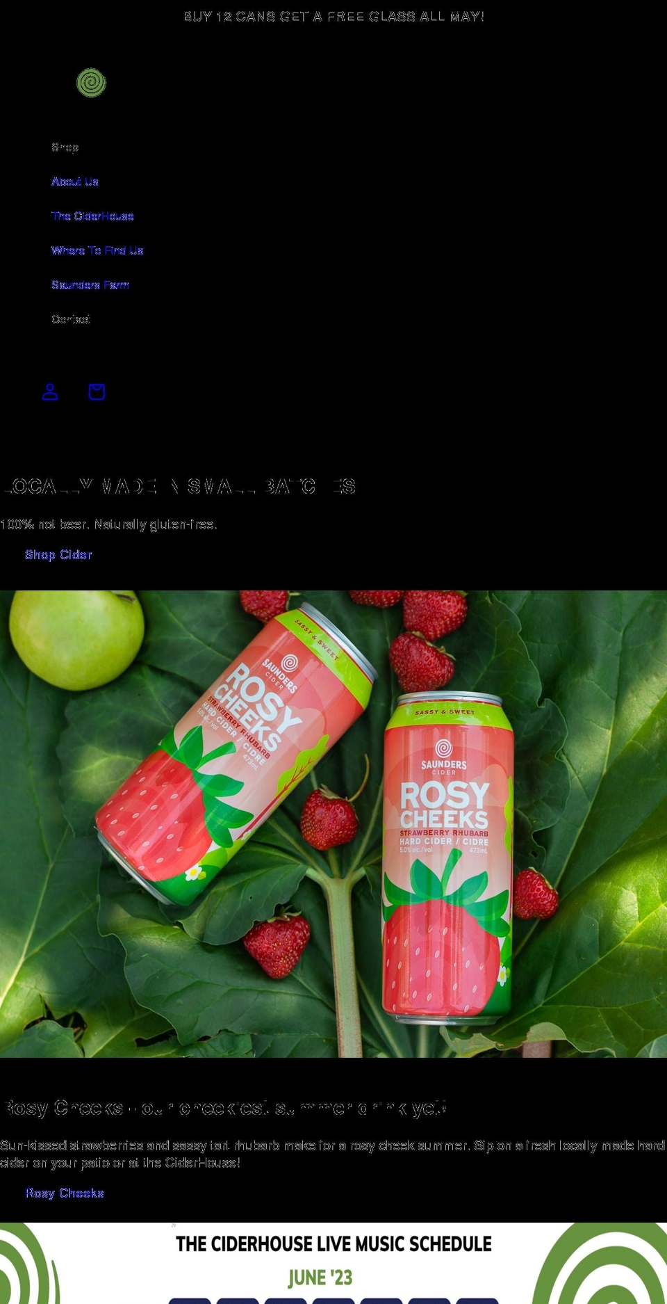 saunderscider.com shopify website screenshot