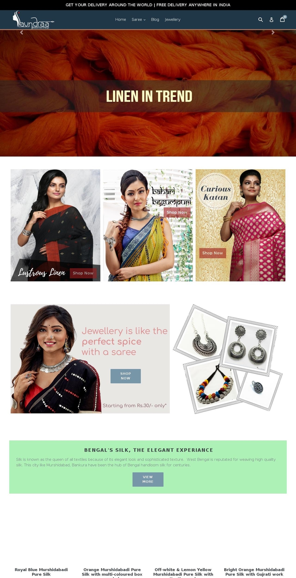 saundraa.com — Shopify storefront screenshot