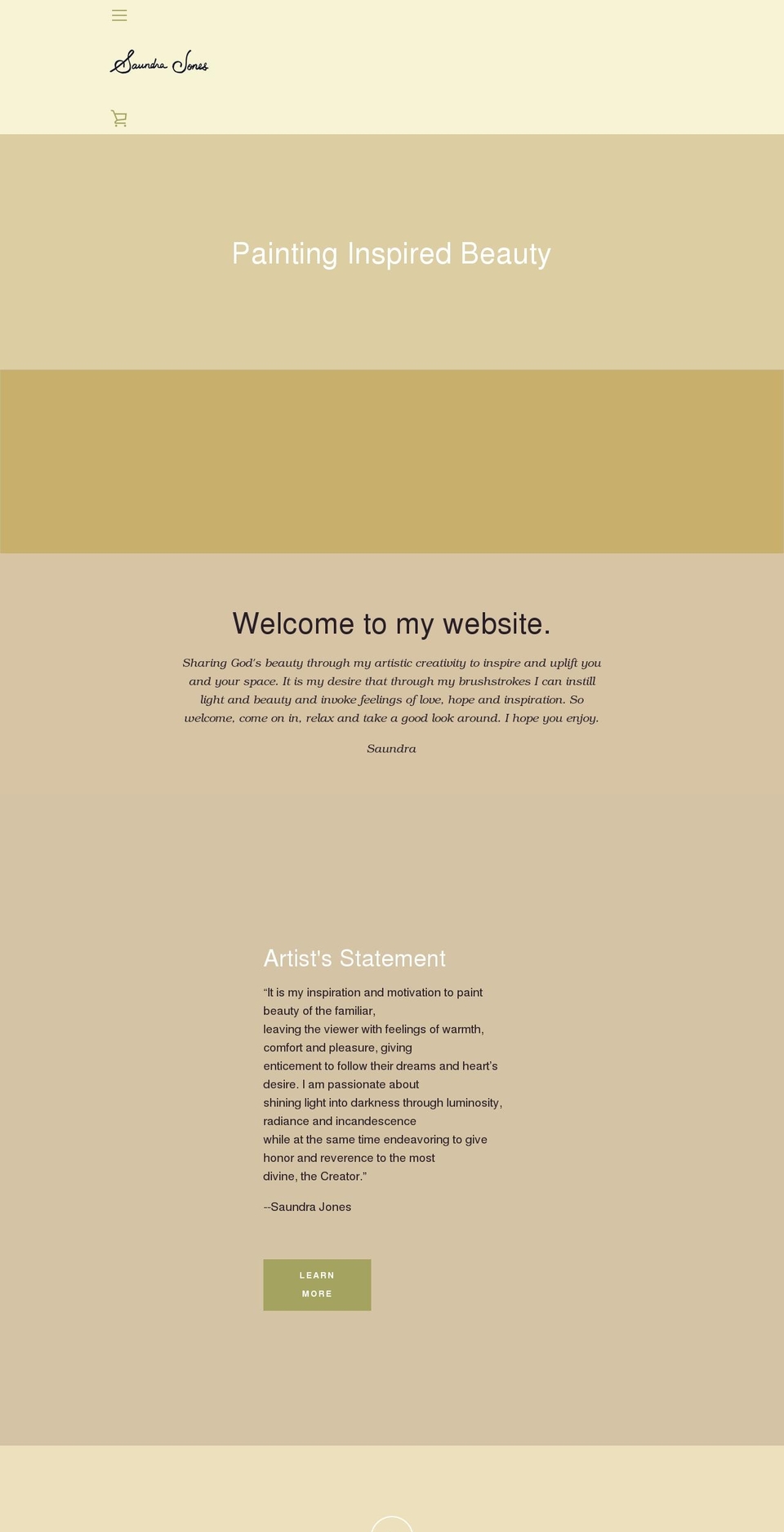 saundrajones.com shopify website screenshot