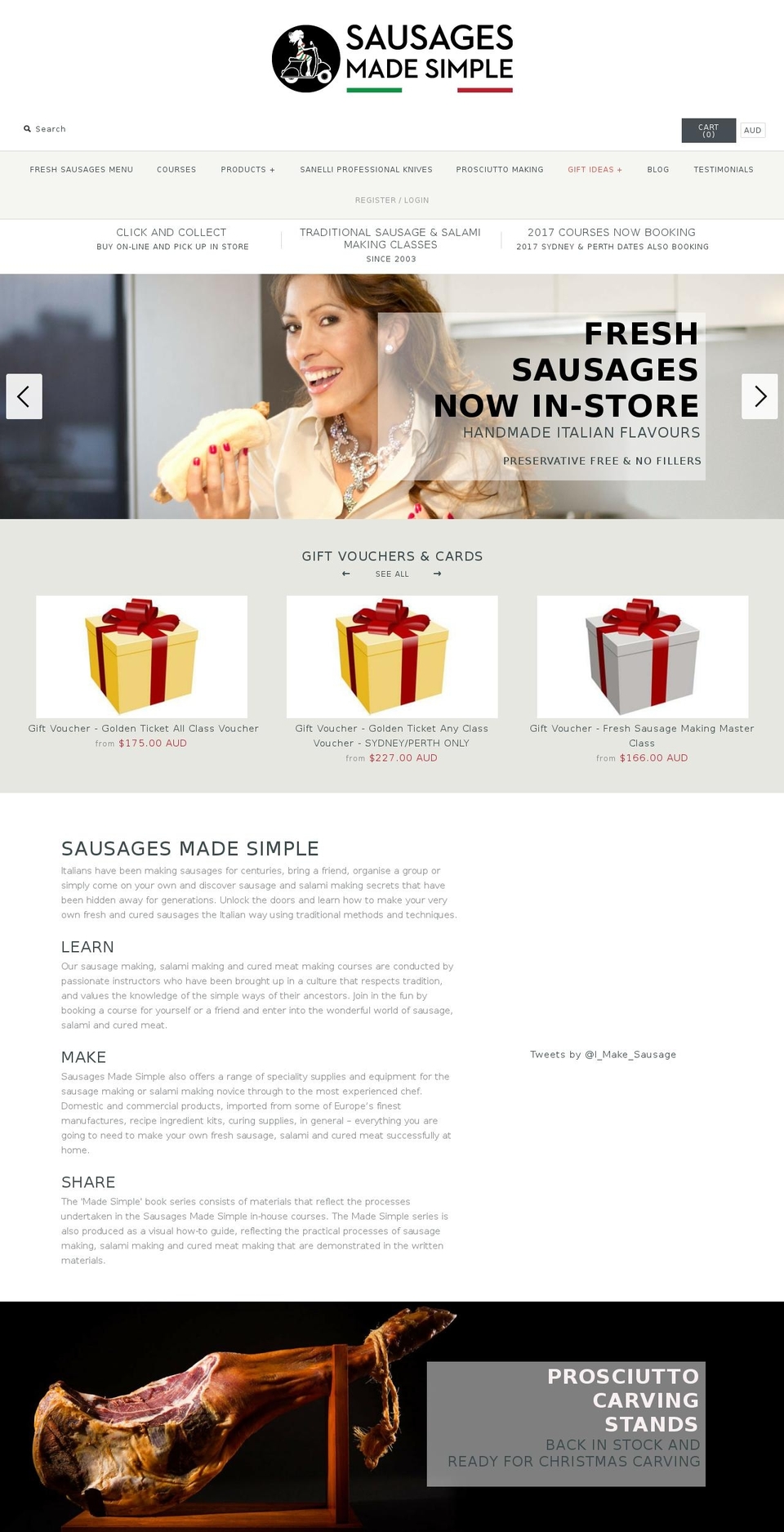 sausagesmadesimple.com.au shopify website screenshot