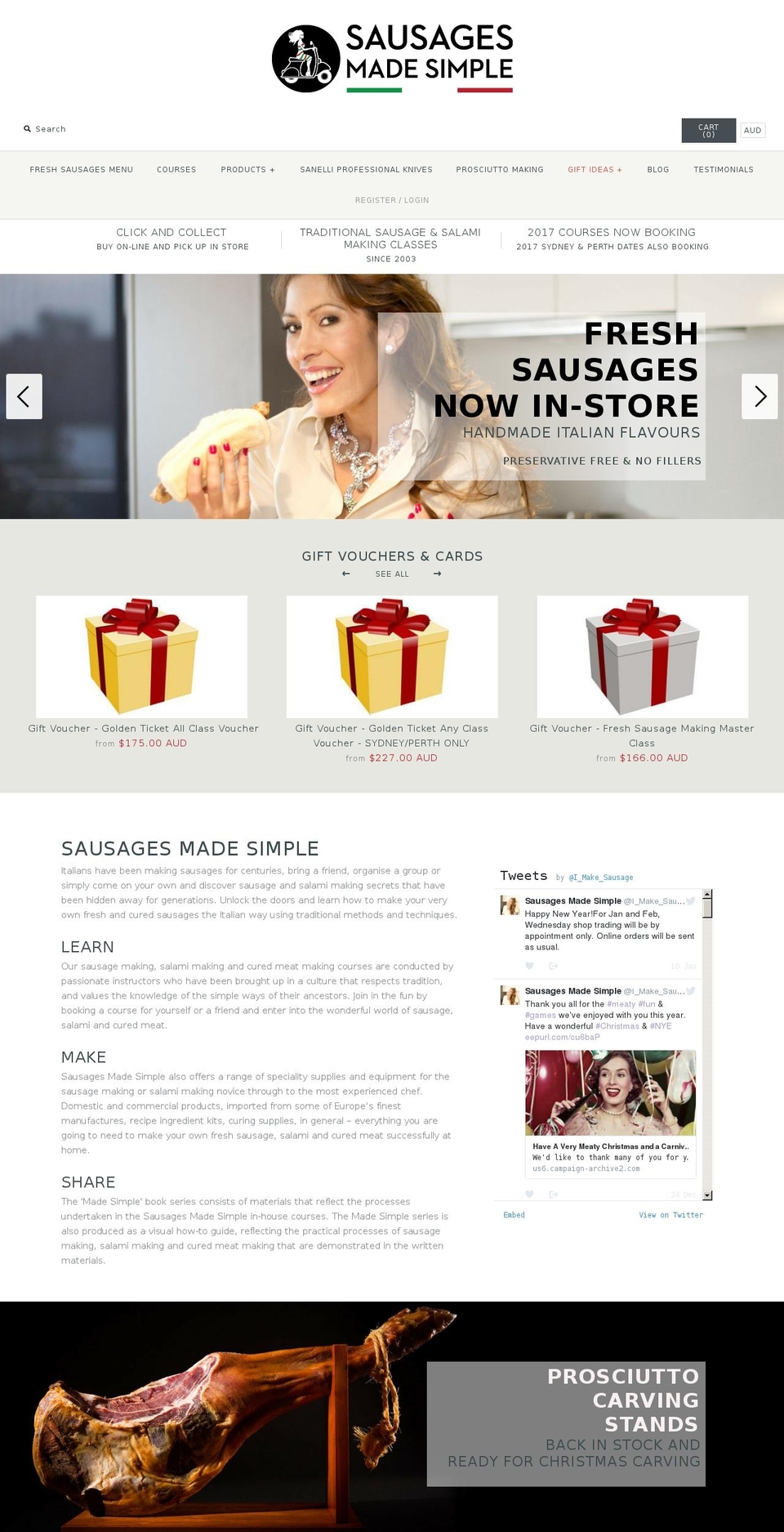 sausagesmadesimple.com shopify website screenshot