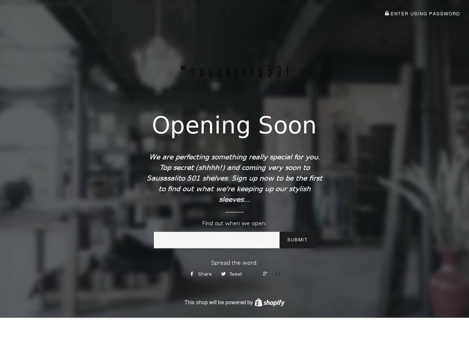 sausalito501.com — Shopify storefront screenshot