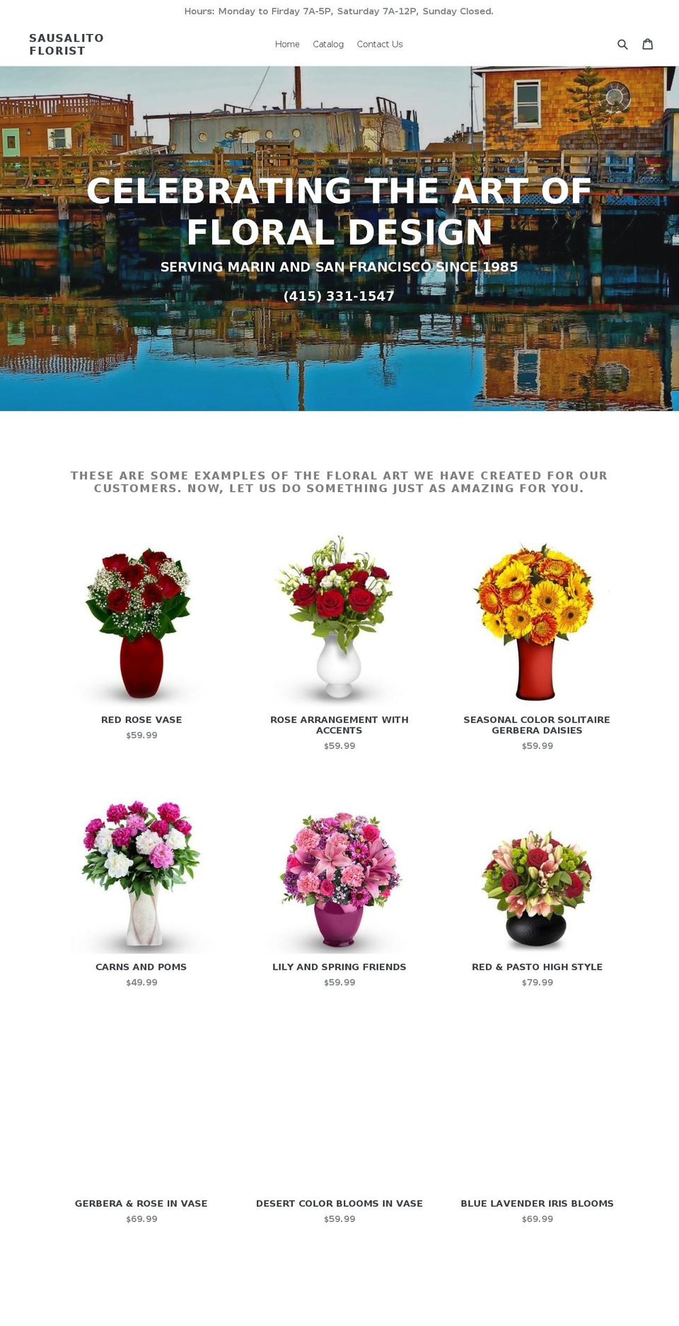 sausalitoflorist.com — Shopify storefront screenshot