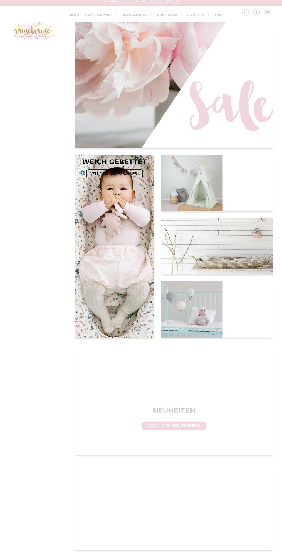sausebrause.com — Shopify storefront screenshot