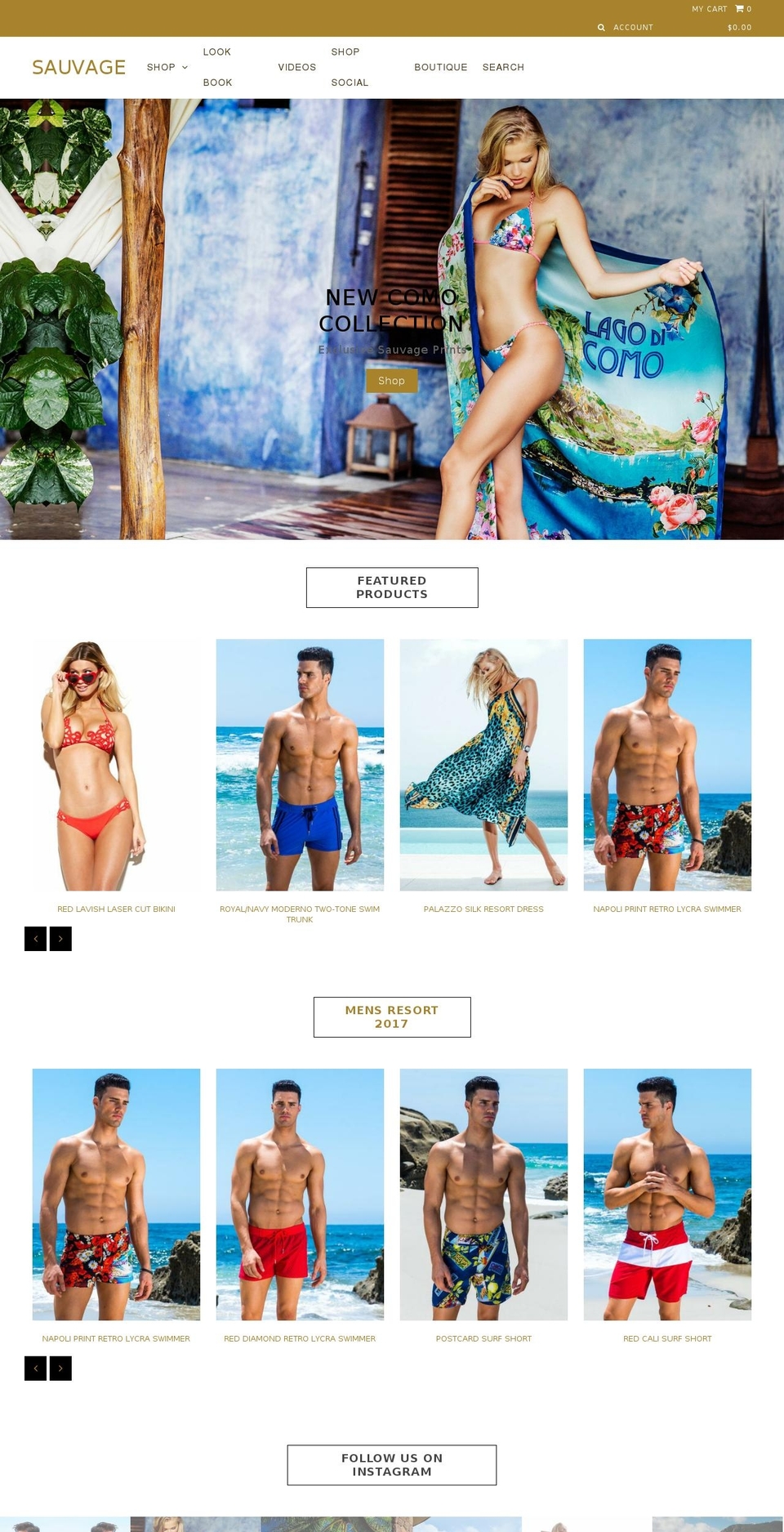 sauvagewear.com shopify website screenshot