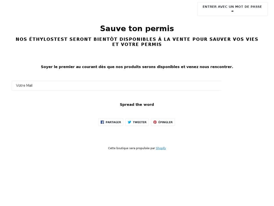 sauvetonpermis.com — Shopify storefront screenshot