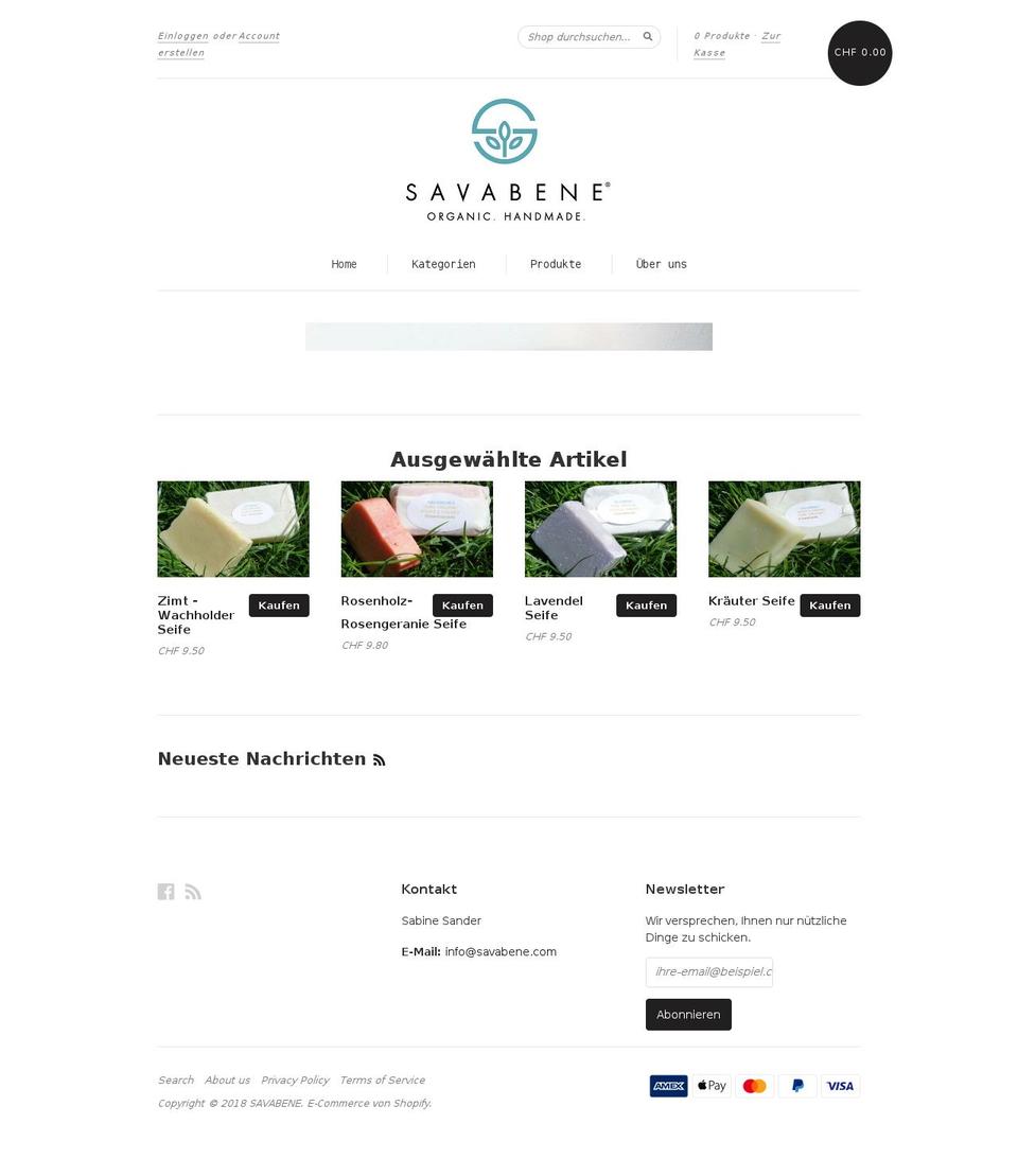 savabene.com — Shopify storefront screenshot