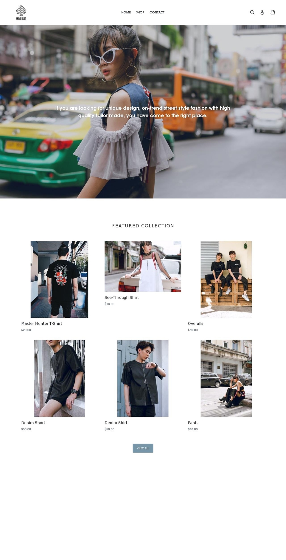 savage-heart.com — Shopify storefront screenshot