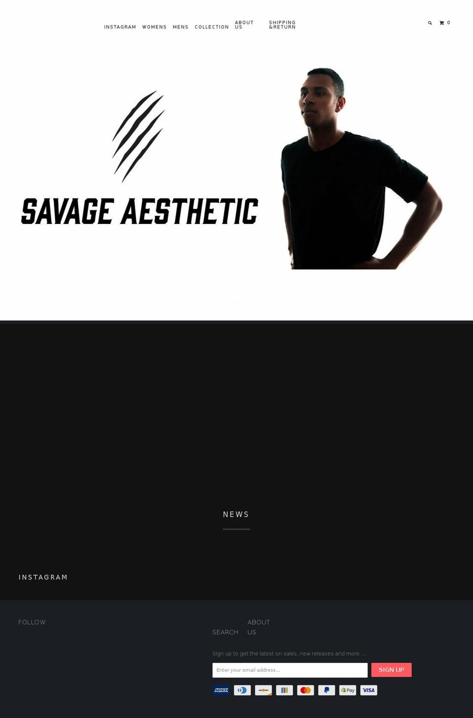 savageaesthetic.com shopify website screenshot