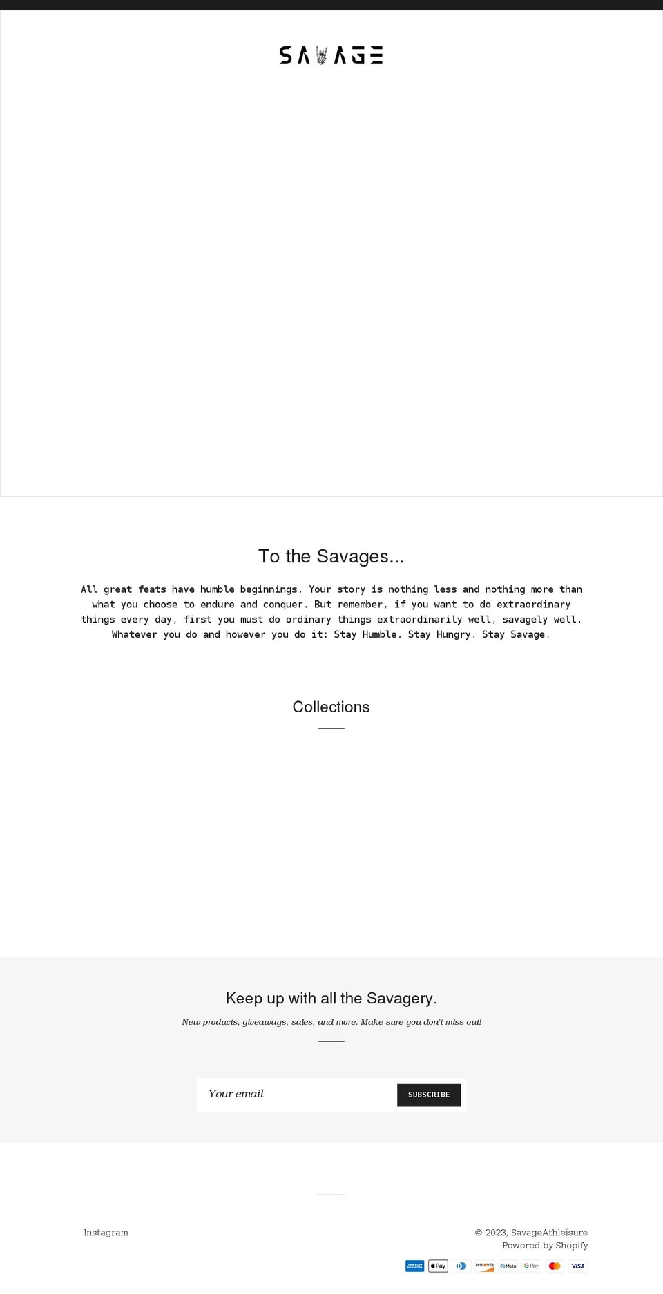 savageathleisure.com shopify website screenshot