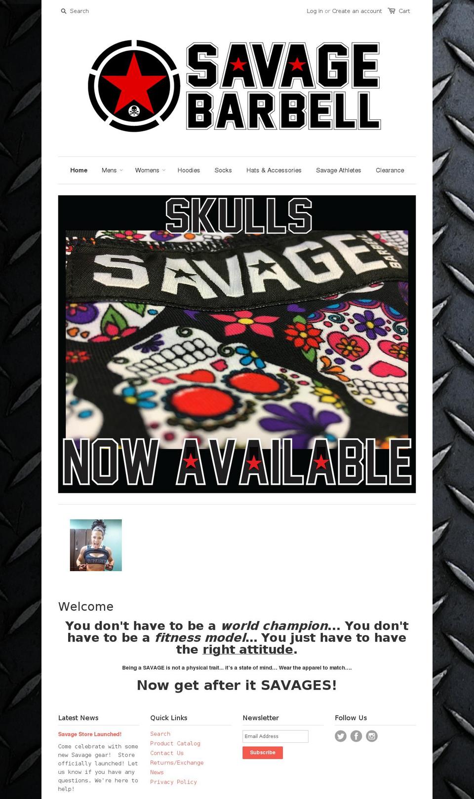 savagebarbell.com shopify website screenshot