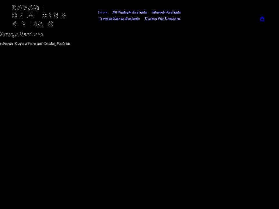 savagecreationsminerals.com shopify website screenshot