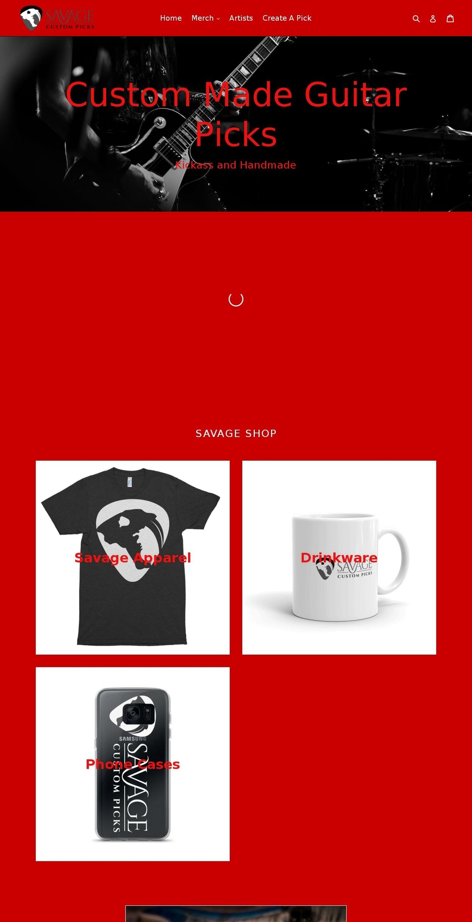 savagecustompicks.com — Shopify storefront screenshot