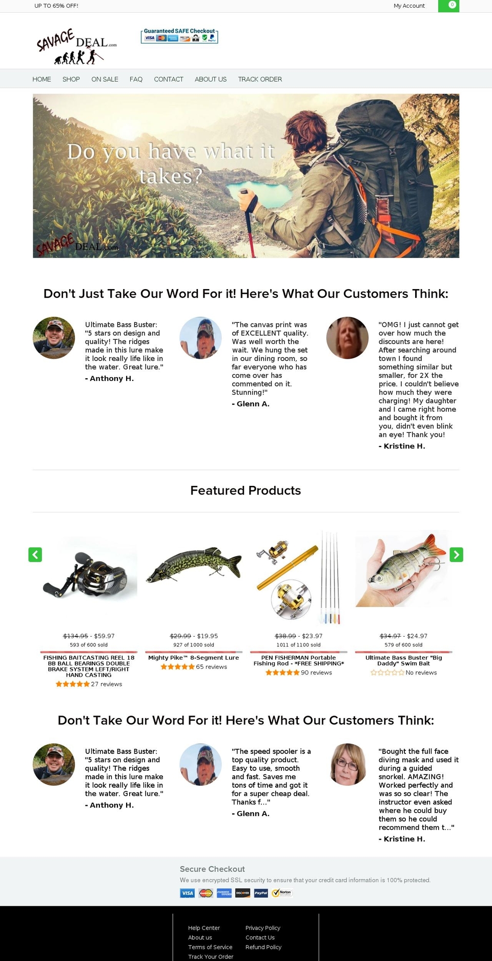 savagedeal.com shopify website screenshot