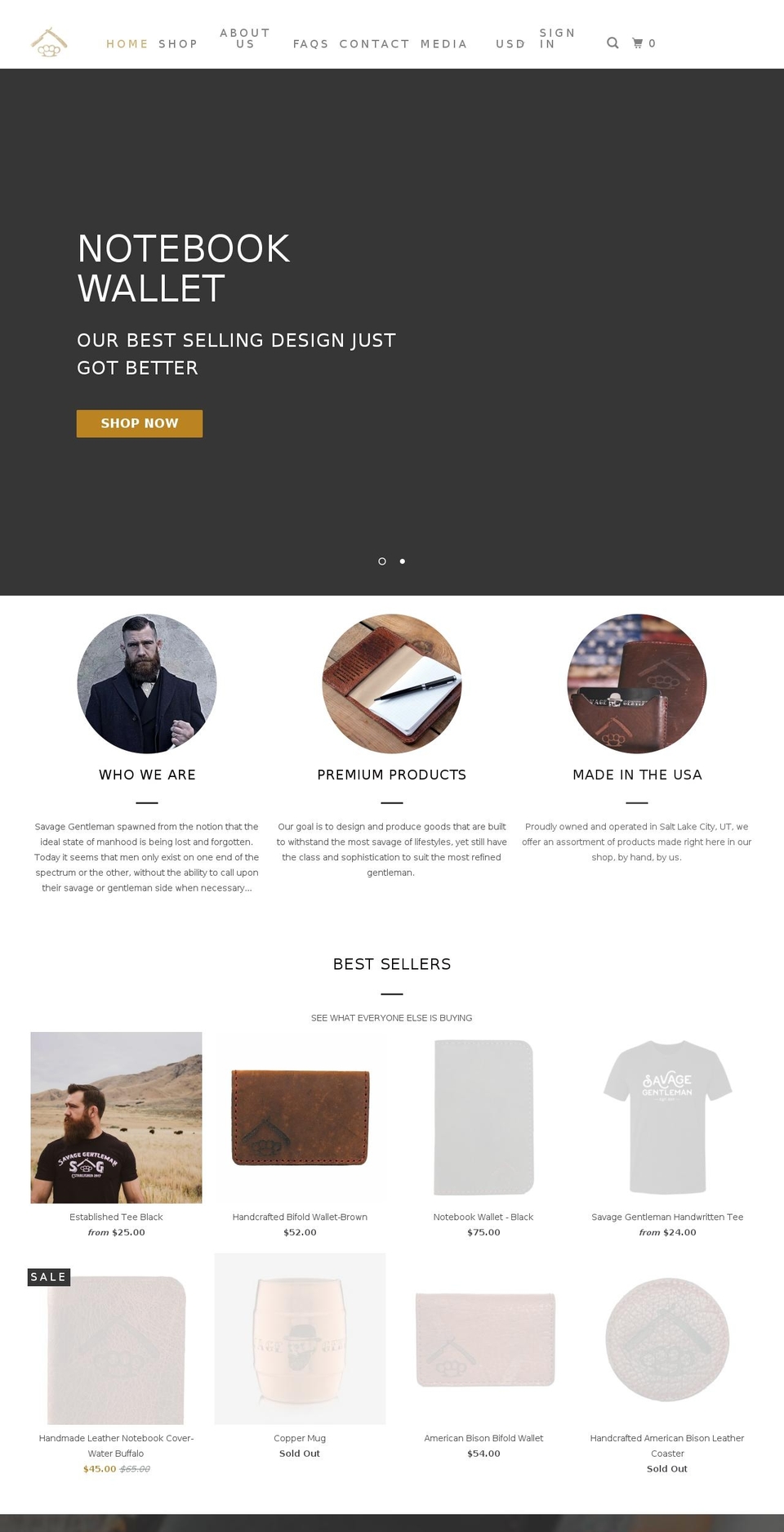 savagegentleman.com shopify website screenshot