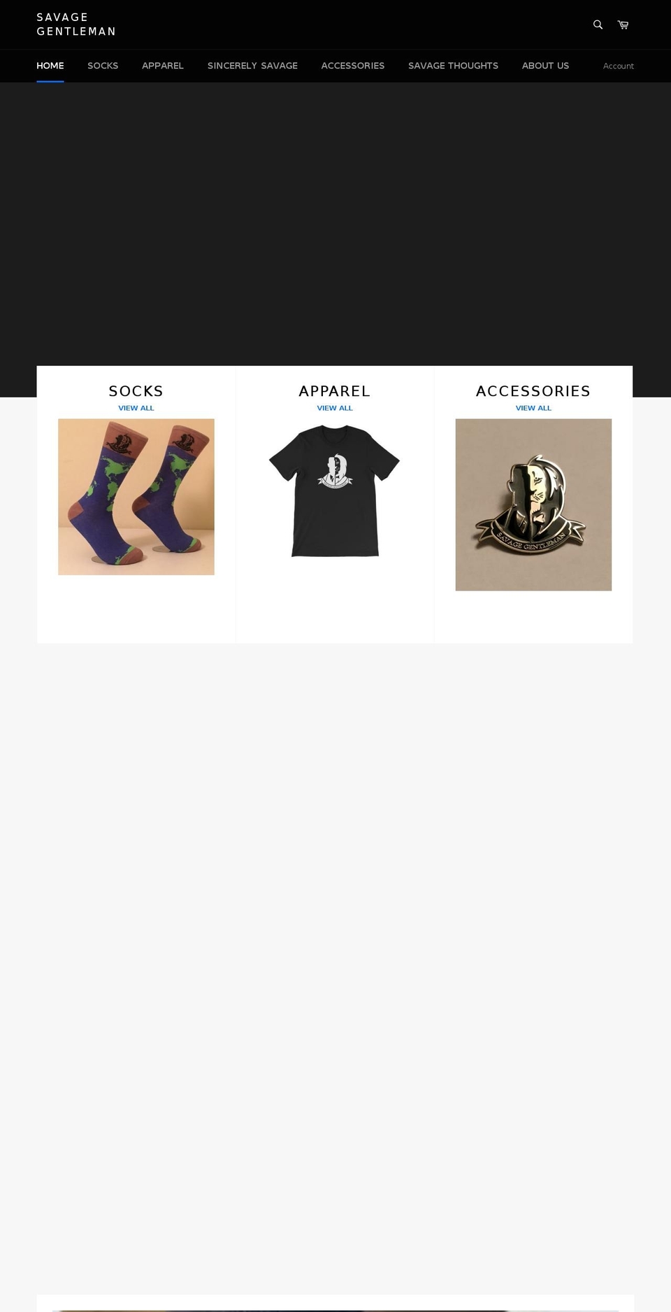 savagegentlemanshop.com — Shopify storefront screenshot