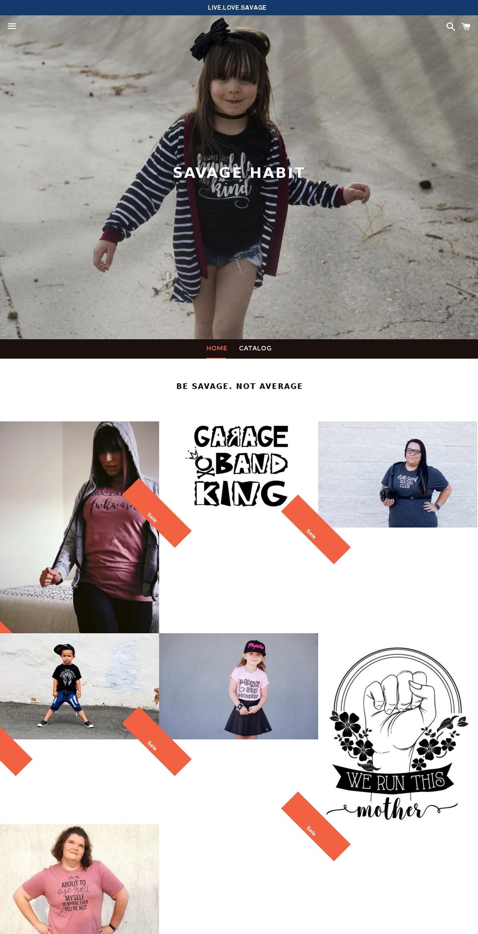 savagehabitbrand.com — Shopify storefront screenshot