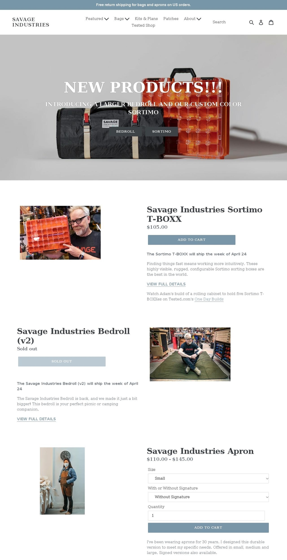 savageindustriesshop.com — Shopify storefront screenshot