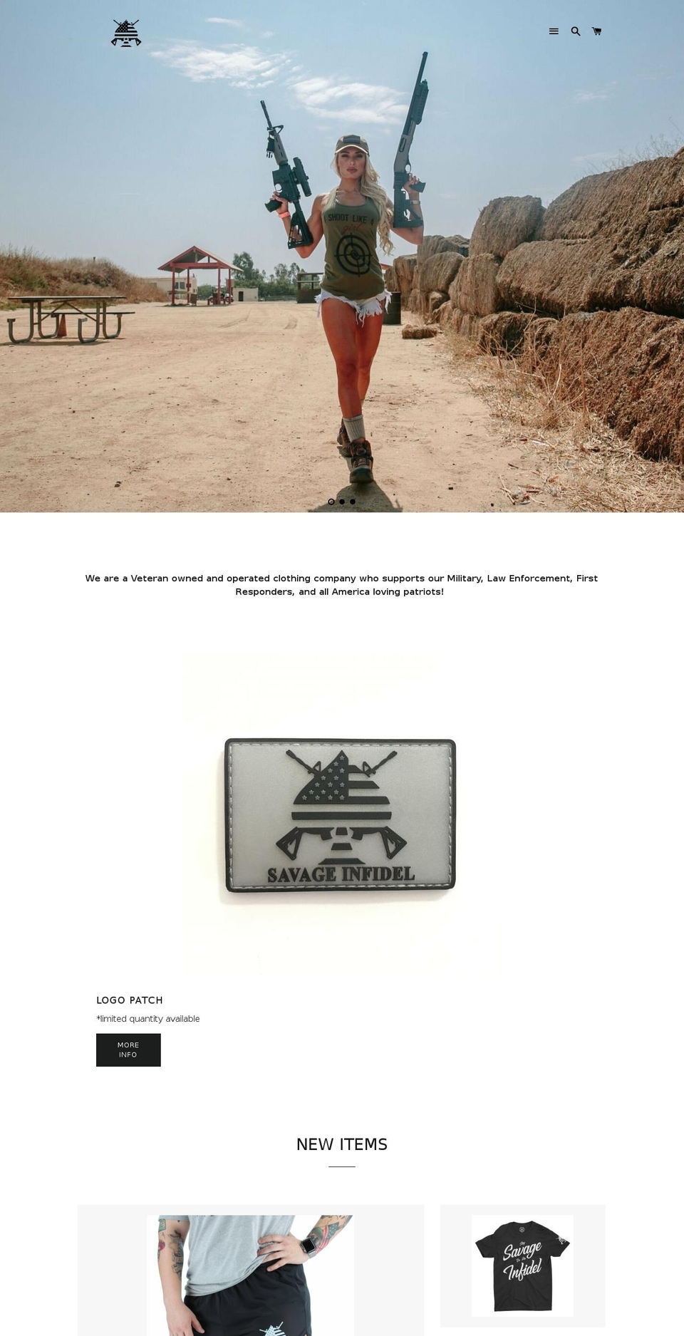 savageinfidel.com — Shopify storefront screenshot