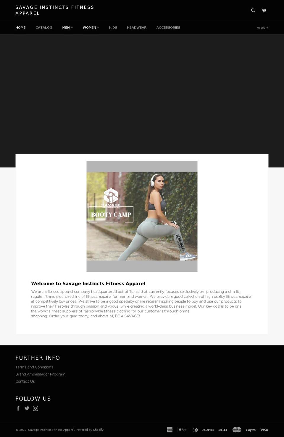 savageinstinctsapparel.com — Shopify storefront screenshot